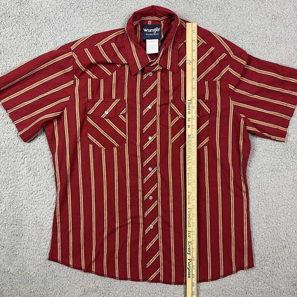 Wrangler Wrangler Western Shirt Men's L Red Orang… - image 5