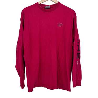 Nike Vintage Nike Red Long Sleeve Shirt Sz L - image 1
