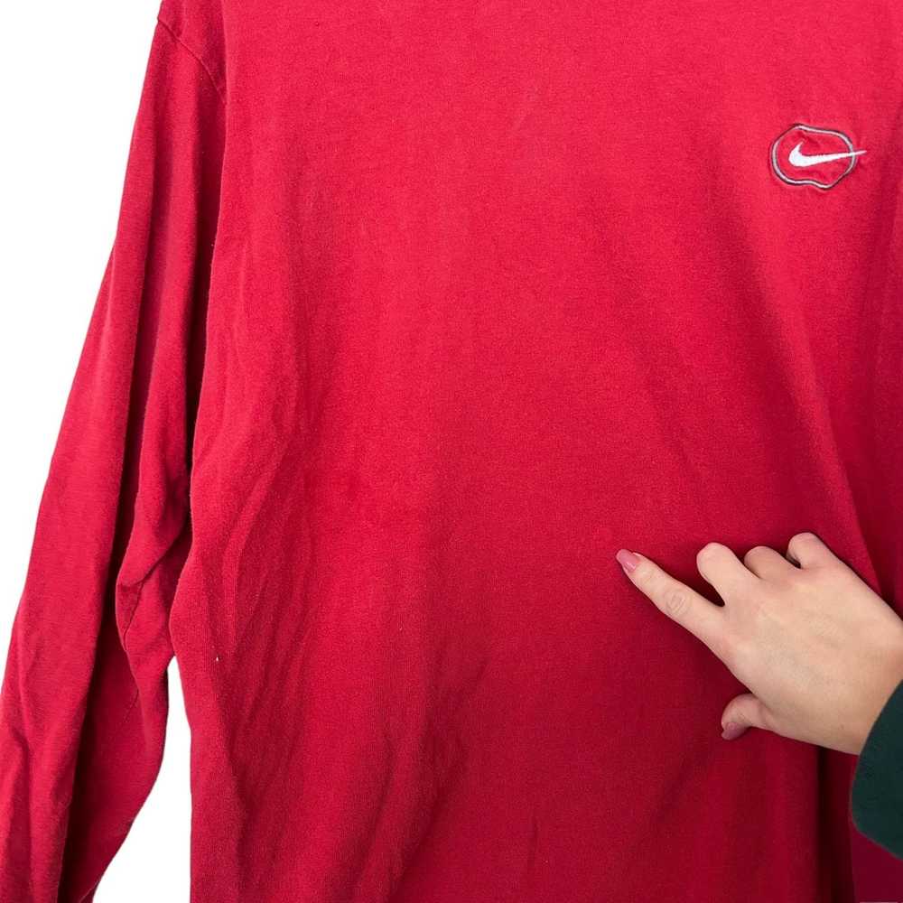 Nike Vintage Nike Red Long Sleeve Shirt Sz L - image 4