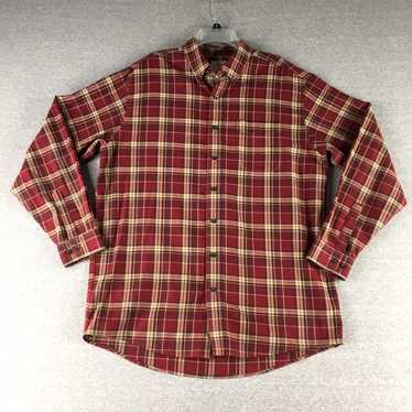 Vintage LL Bean Shirt Mens Large Tall Flannel Pla… - image 1