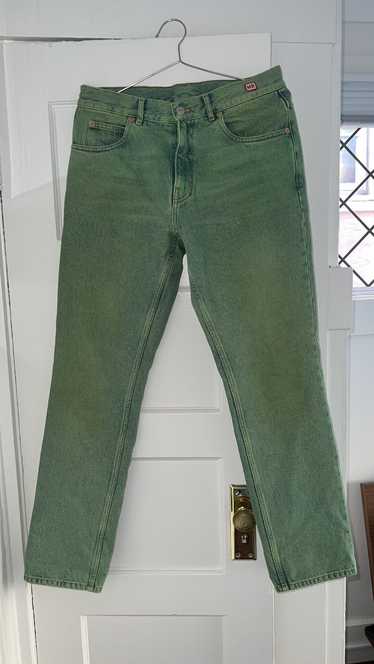 Martine Rose Lime Green Denim Jeans