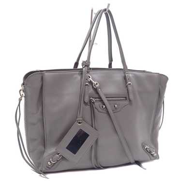 BALENCIAGA Tote Bag Paper B4 Women's Gray Leather… - image 1