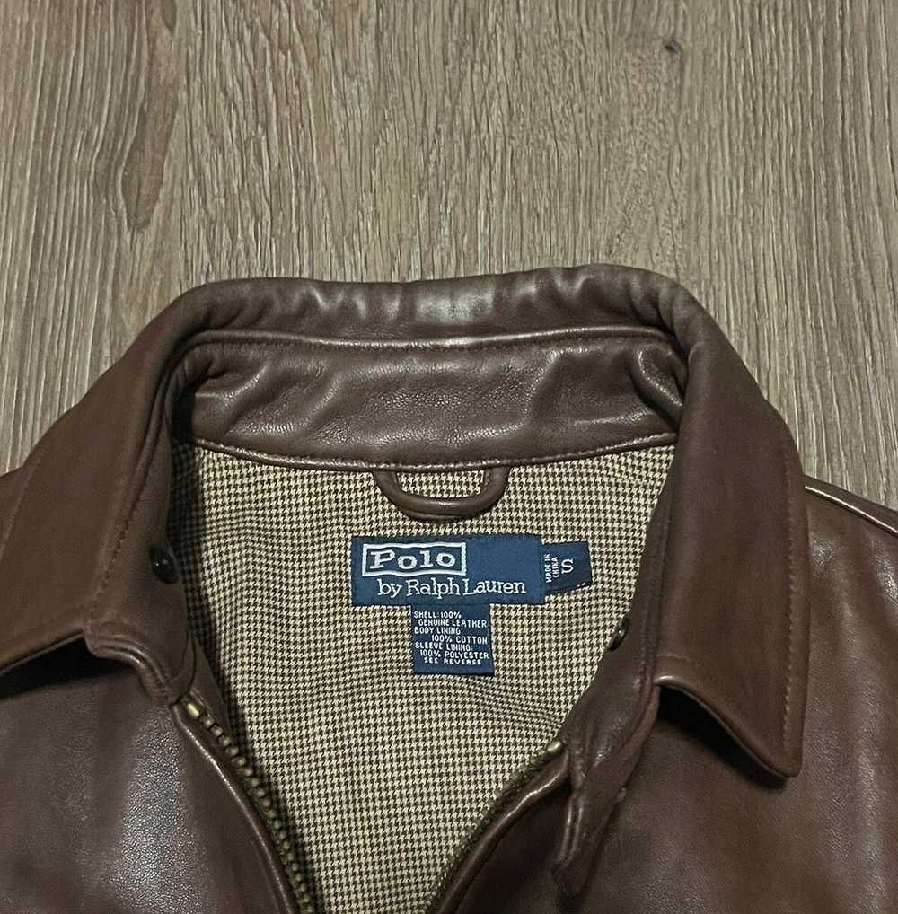 Polo Ralph Lauren Brown Polo Leather Jacket - image 3