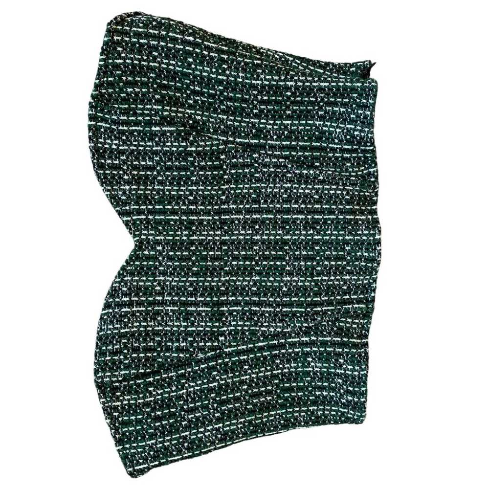 Zara Corset Green Tweed Strapless Sweetheart Neck… - image 4
