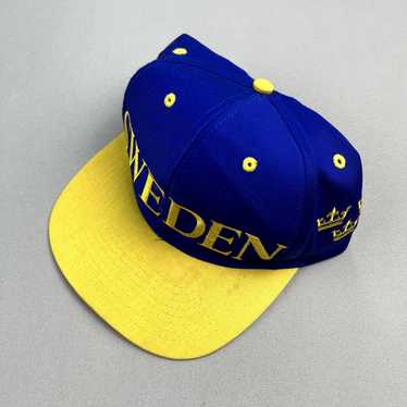 Vintage Vintage Sweden Hat Cap Snapback Blue Euro… - image 1