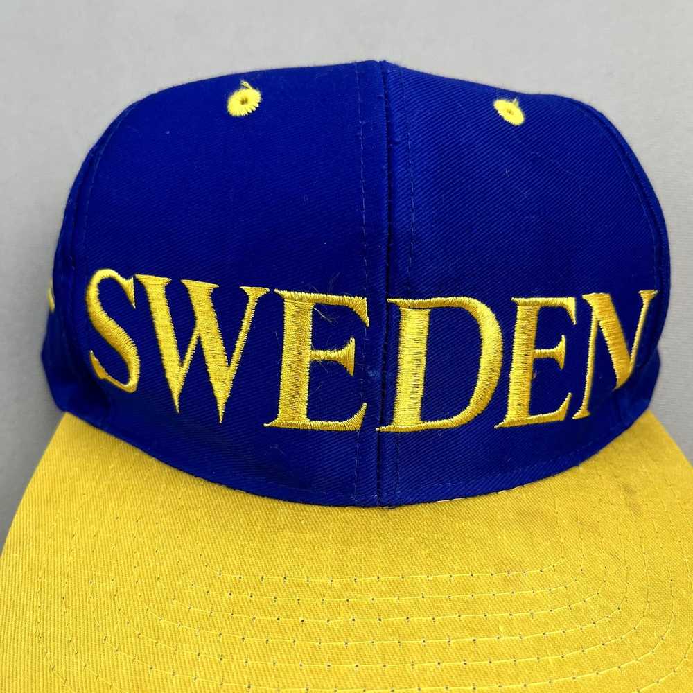 Vintage Vintage Sweden Hat Cap Snapback Blue Euro… - image 3