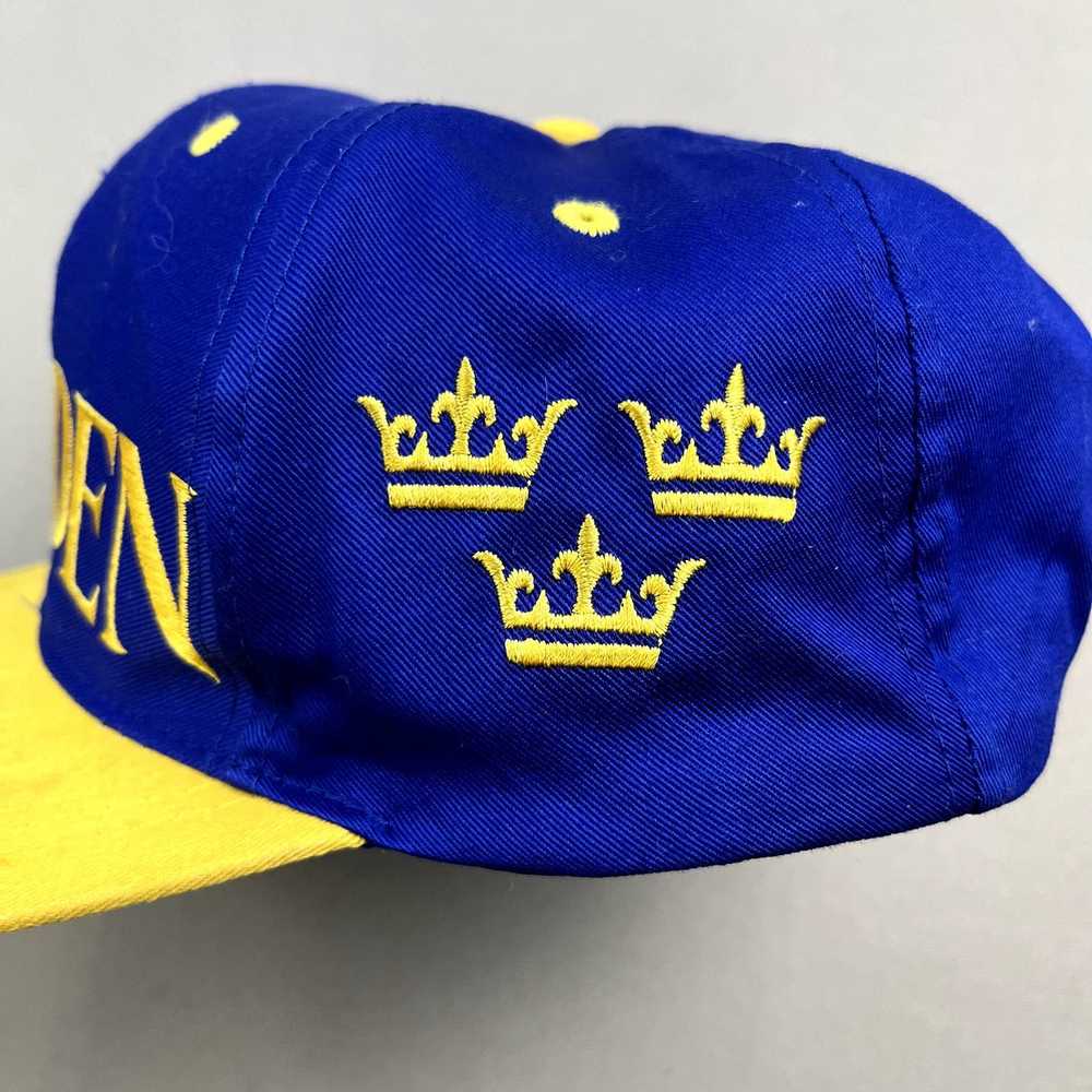 Vintage Vintage Sweden Hat Cap Snapback Blue Euro… - image 4