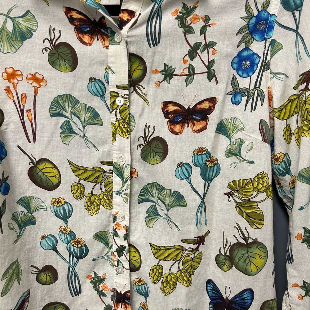 J. Mclaughlin Lois Button Down Shirt in Mini Gree… - image 4