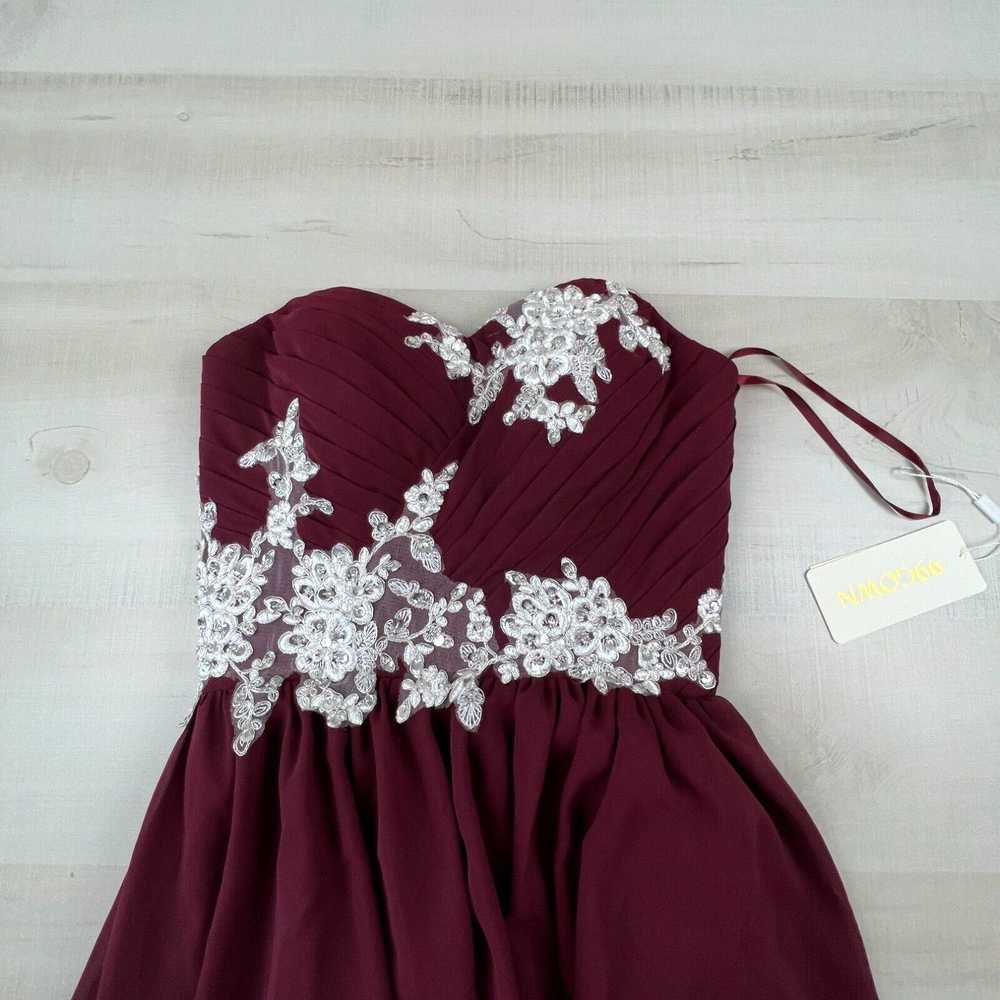 Bally 99Gown Womens Prom Dress 4 Burgundy Straple… - image 2
