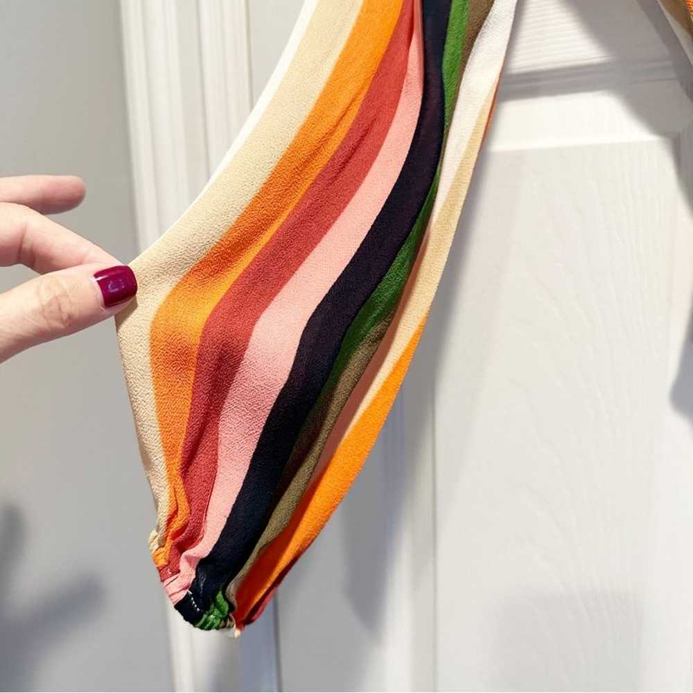 Reformation Camilla Rainbow Stripes Blouse Top Sh… - image 4