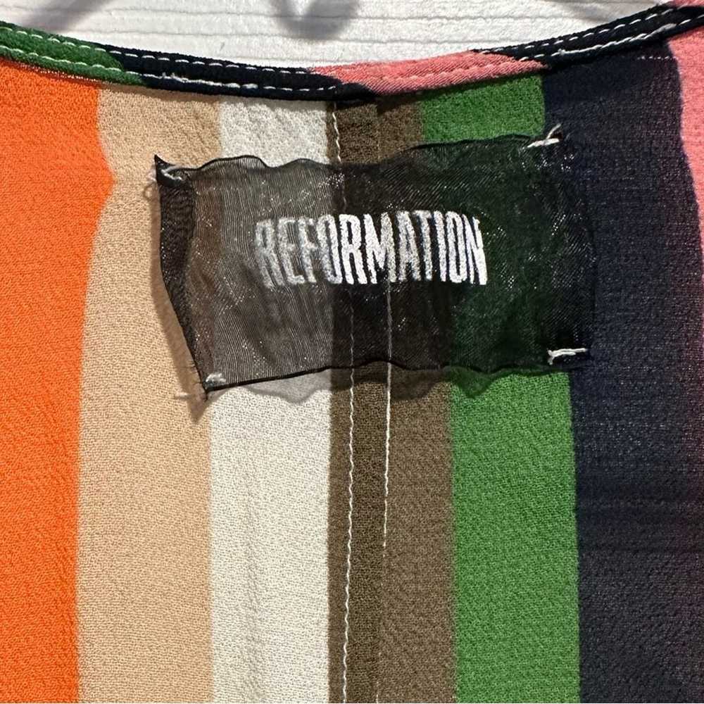 Reformation Camilla Rainbow Stripes Blouse Top Sh… - image 6