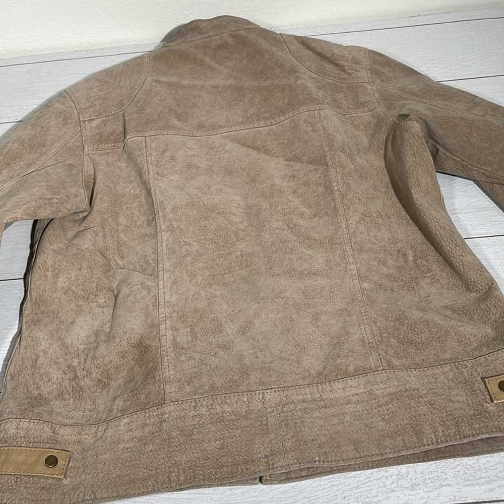 Other RUFF HEWN Tan Leather Moto Jacket Size Medi… - image 12