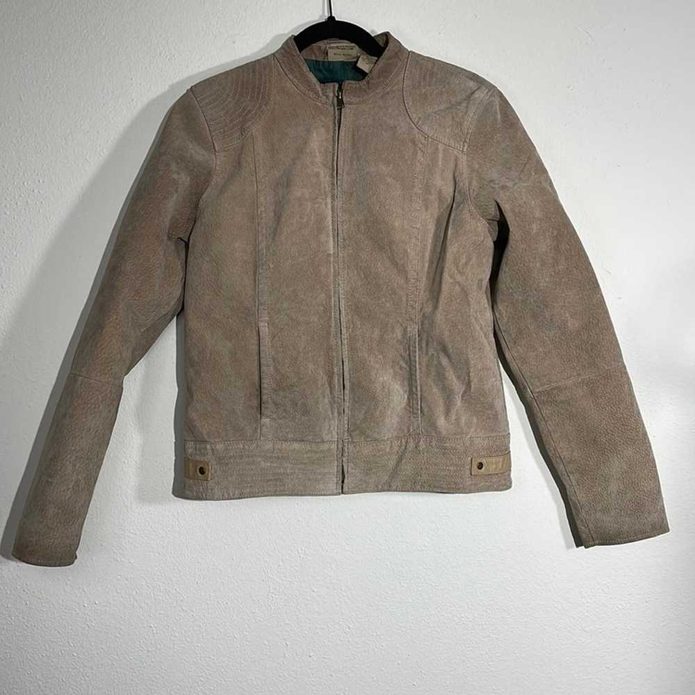 Other RUFF HEWN Tan Leather Moto Jacket Size Medi… - image 1