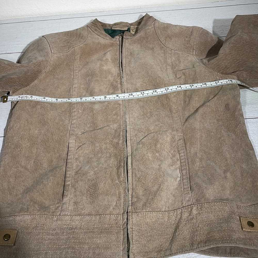 Other RUFF HEWN Tan Leather Moto Jacket Size Medi… - image 5