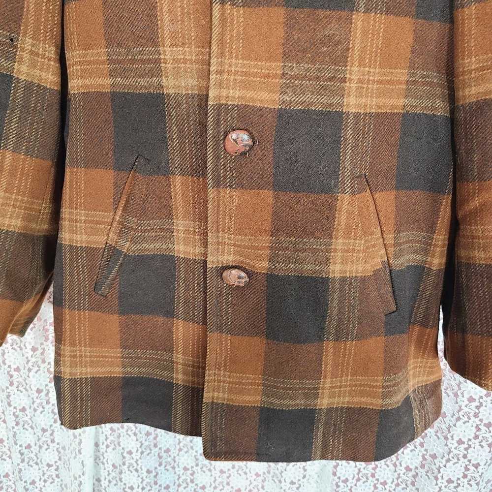 Pendleton Vintage 70s Pendleton brown Plaid wool … - image 5
