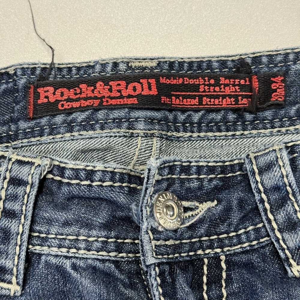 Vintage Rock & Roll Cowboy Denim Jeans Mens 32x34… - image 3