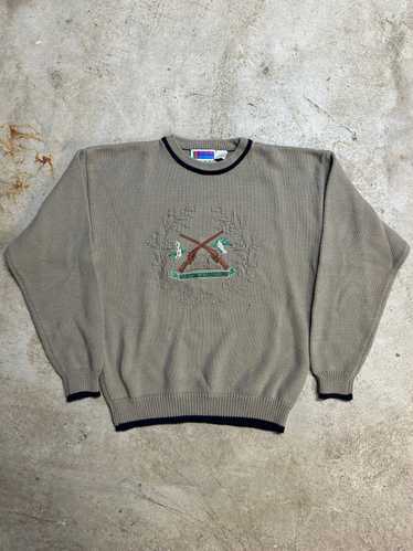 Vintage, Sweaters, Vintage Knit Grandpa Sweater Vest Ducks Fishing Nature  Wool Mens Xl
