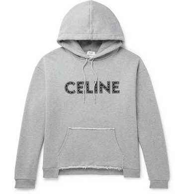 Celine Celine Distressed Studded Logo Hoodie - image 1