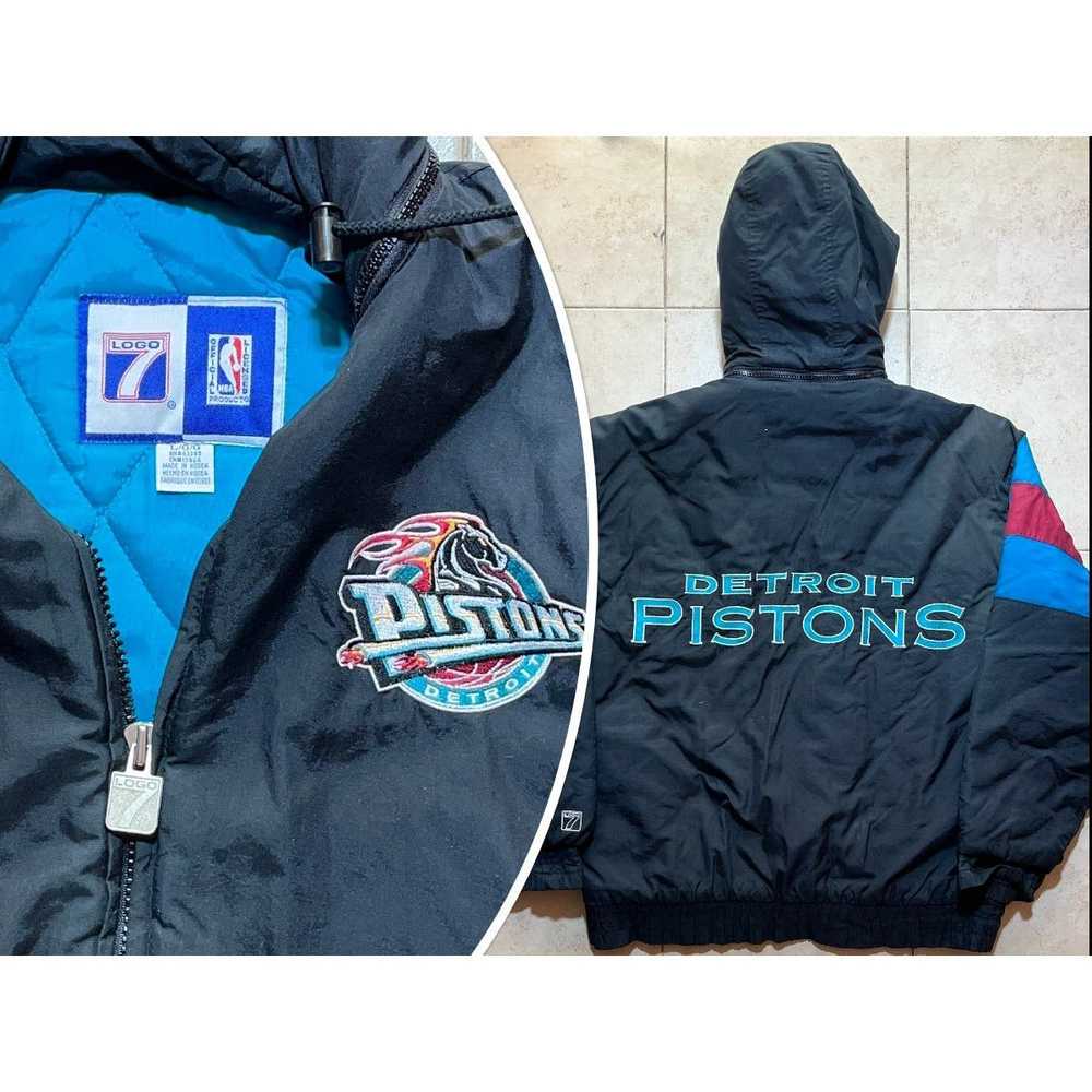 Starter Detroit Pistons 90s Pro Player puffer L b… - image 1