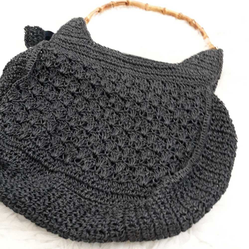 Vintage VTG Y2K Crochet Bamboo Handbag - image 2
