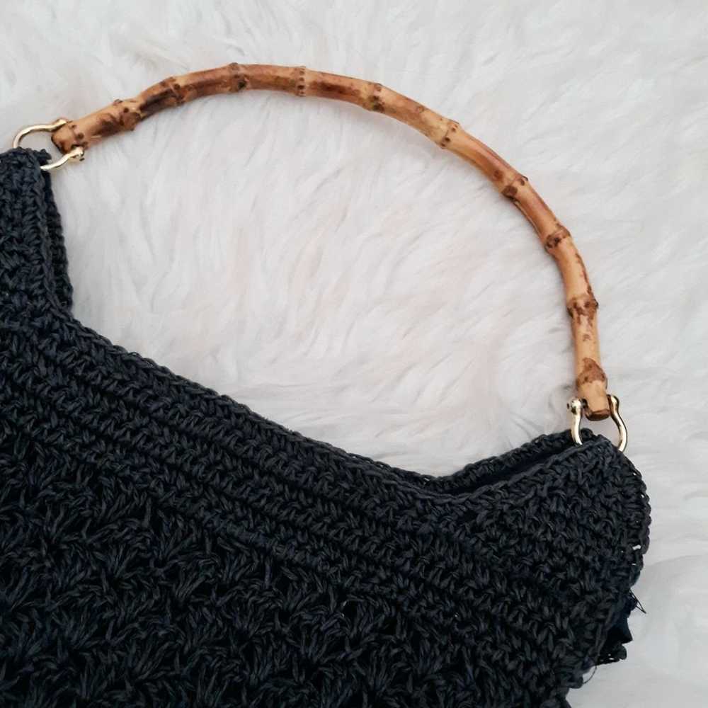 Vintage VTG Y2K Crochet Bamboo Handbag - image 4