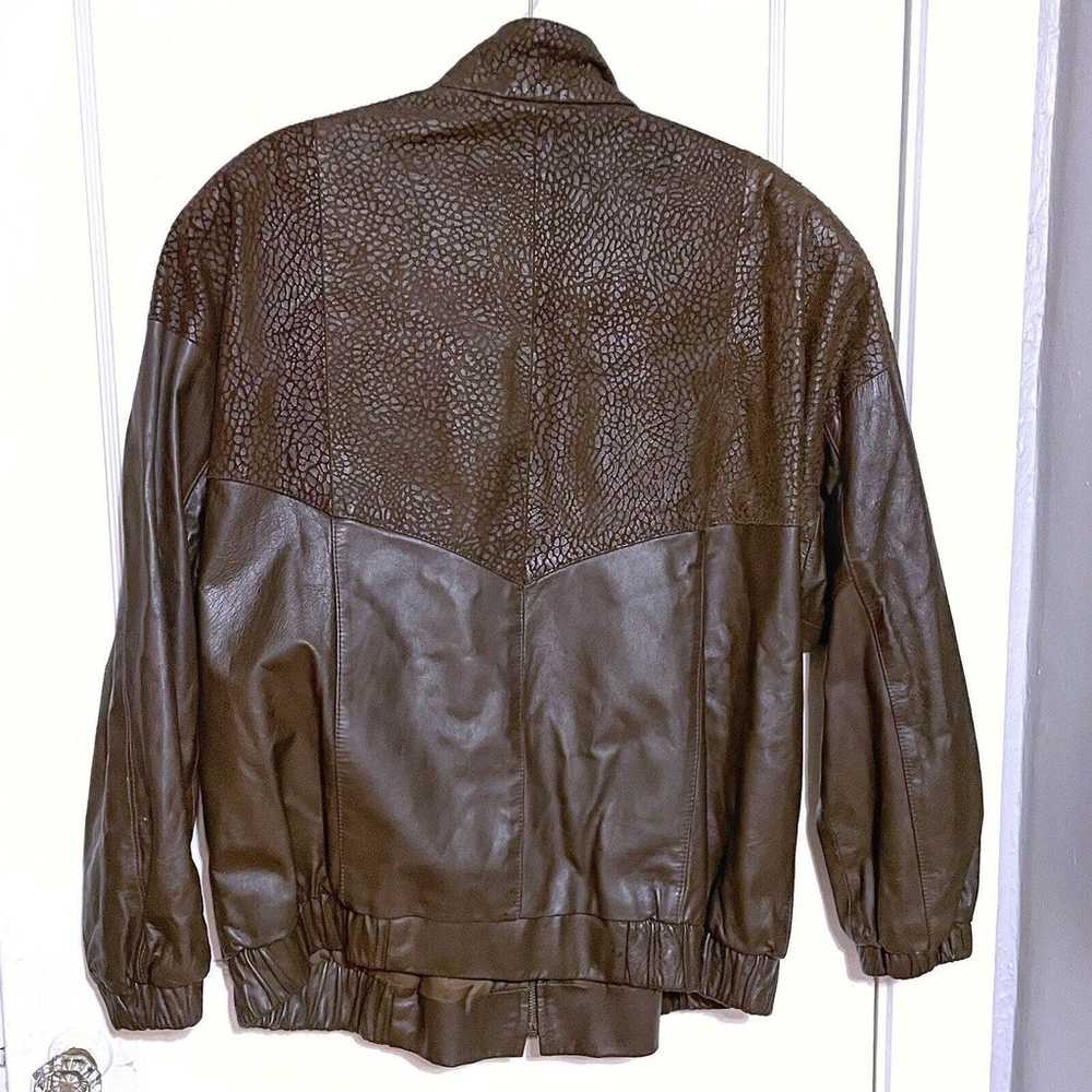 Leather Jacket Comint Made In Argentina Large Bro… - image 3