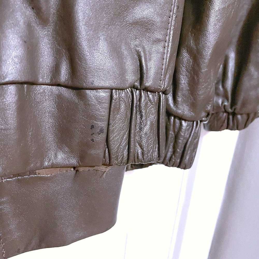 Leather Jacket Comint Made In Argentina Large Bro… - image 4