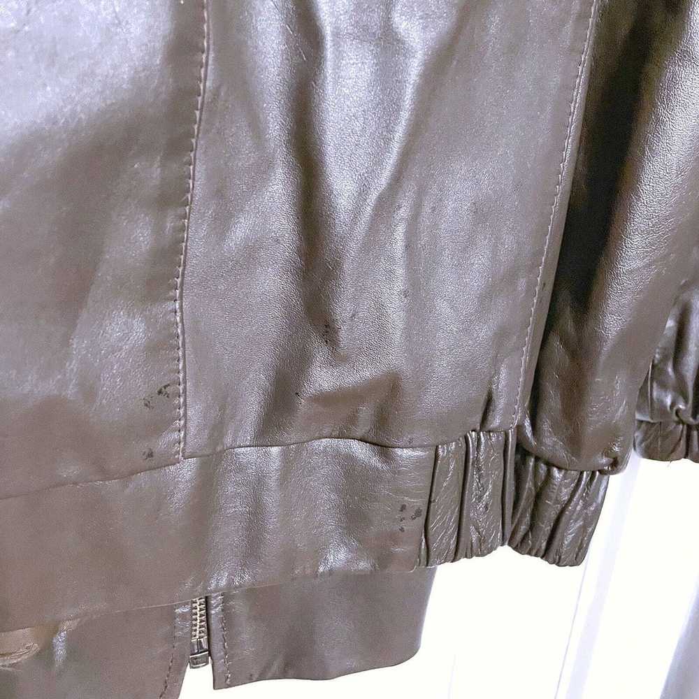 Leather Jacket Comint Made In Argentina Large Bro… - image 5