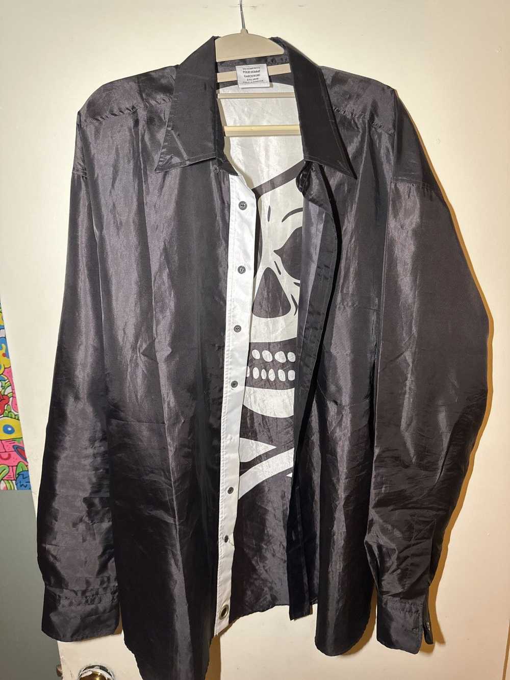 Vetements Vetements Satin Skull Long Sleeve Shirt - image 2