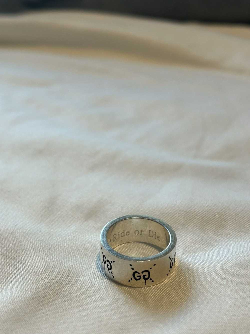Gucci Silver Gucci Ghost Ring Size 7.5 - image 2
