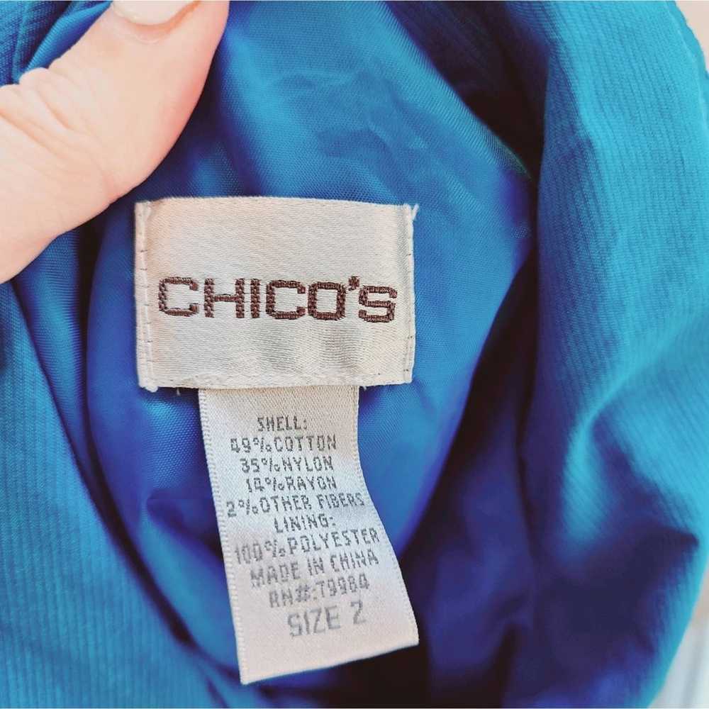 CHICOS BLUE BUTTON DOWN JACKET WITH POCKETS SIZE … - image 3