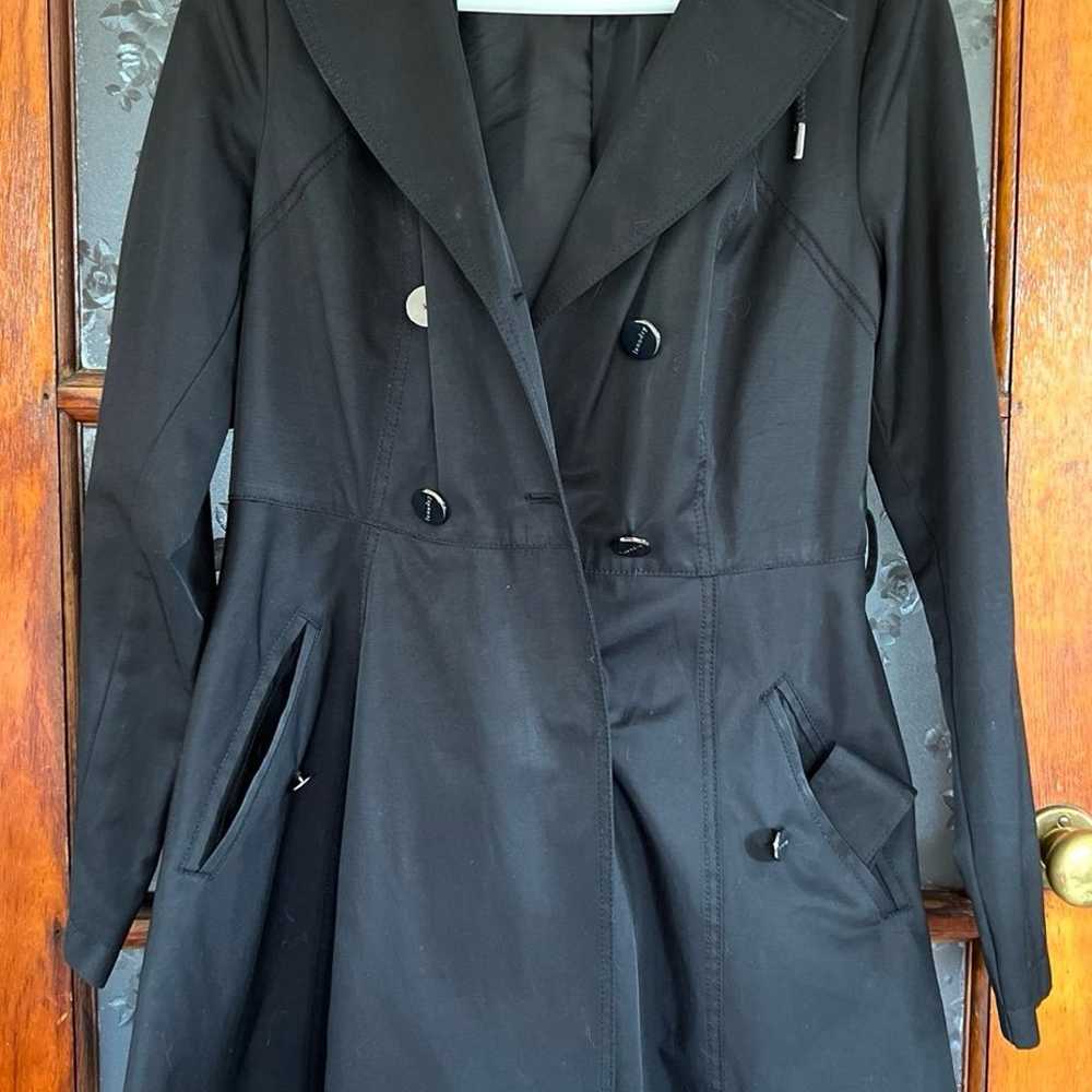 Laundry Womens Pleated Solid Black Casual Trench … - image 3