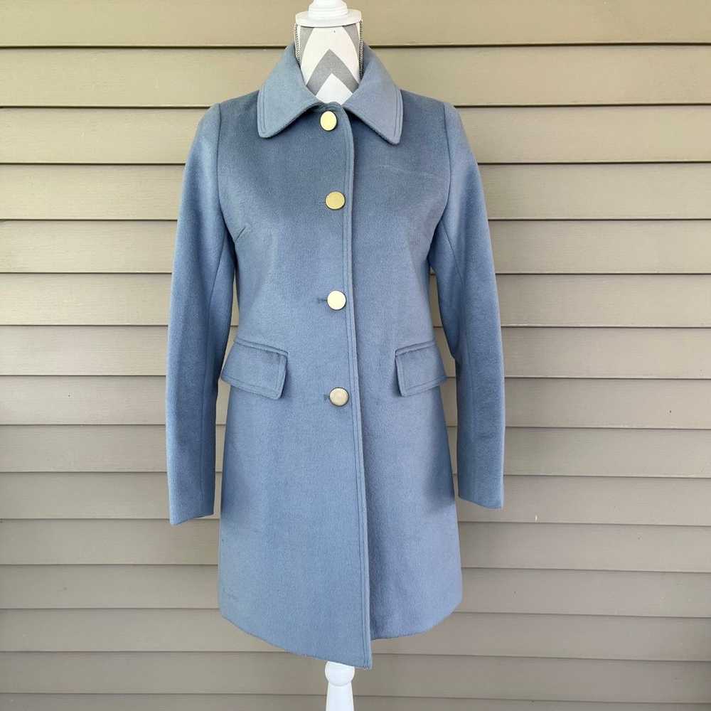 T Tahari Blue Long Wool Coat - image 1