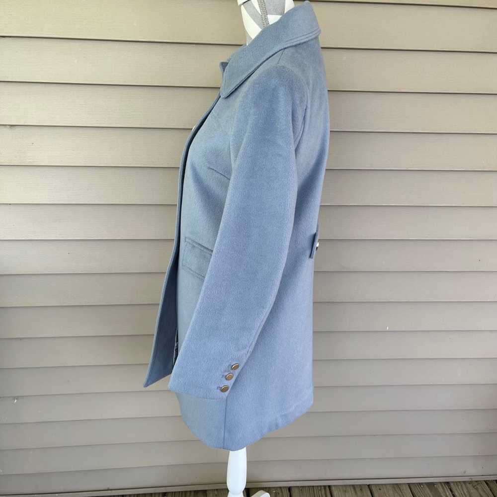 T Tahari Blue Long Wool Coat - image 7