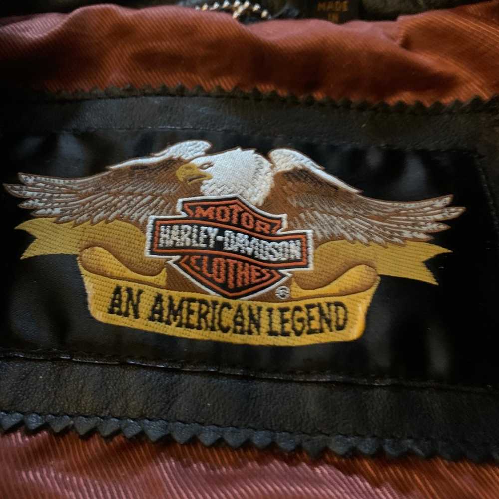 Womens vintage Leather Harley-Davidson jacket siz… - image 3