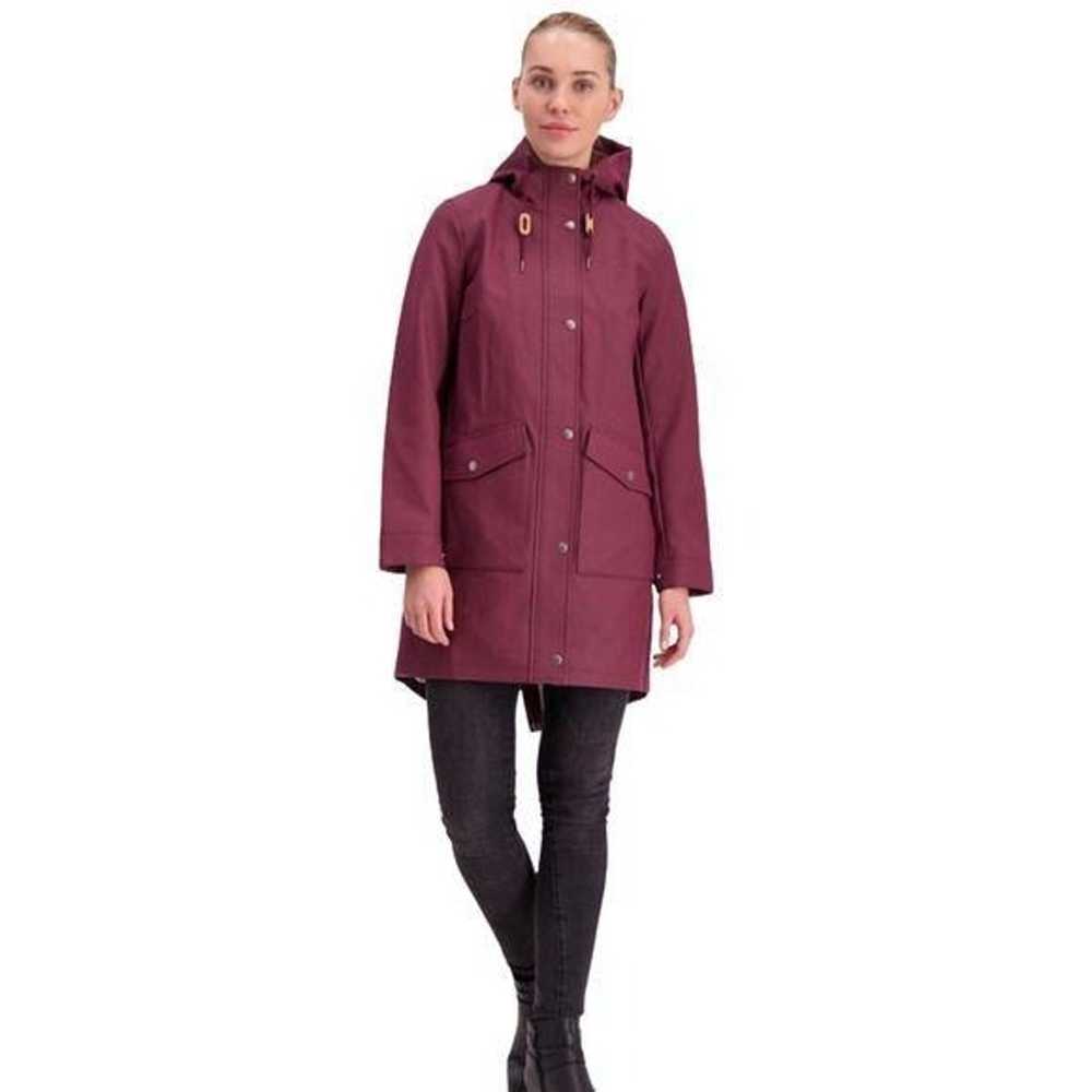 Levi's Women's Burgundy Hooded Rubberized Faux Le… - image 1