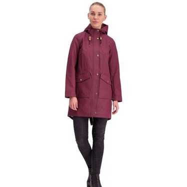 Levi's Women's Burgundy Hooded Rubberized Faux Le… - image 1