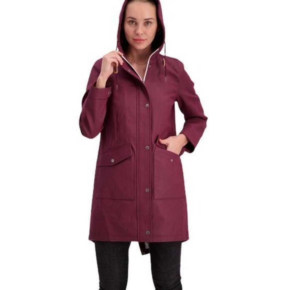 Levi's Women's Burgundy Hooded Rubberized Faux Le… - image 2