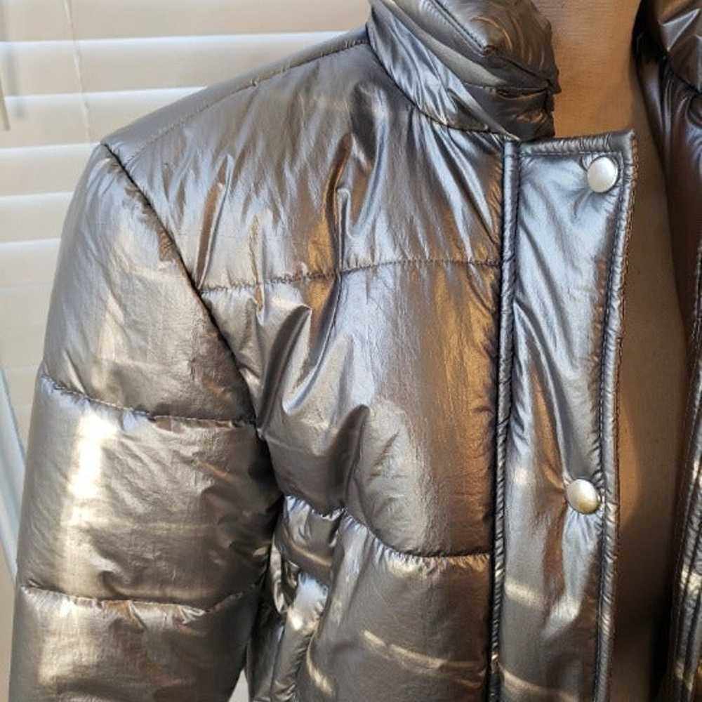 Silver Crop Puffer Jacket - image 3