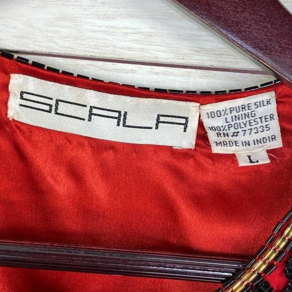 Scala Vintage Beaded Silk Holiday Party Jacket Re… - image 9
