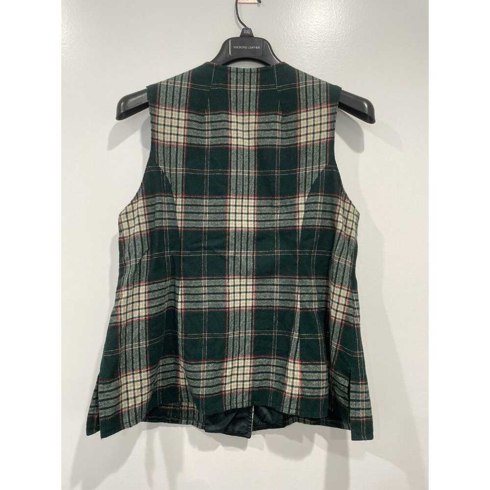 Pendleton Vintage Virgin Wool Plaid Vest Green Ta… - image 3