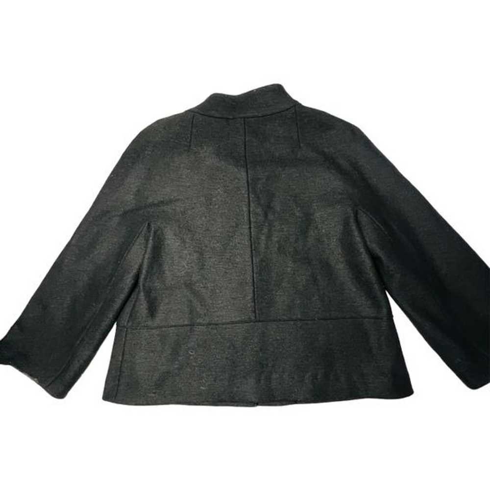 DKNY Vintage Style Black 100% Wool Swing Coat Man… - image 3