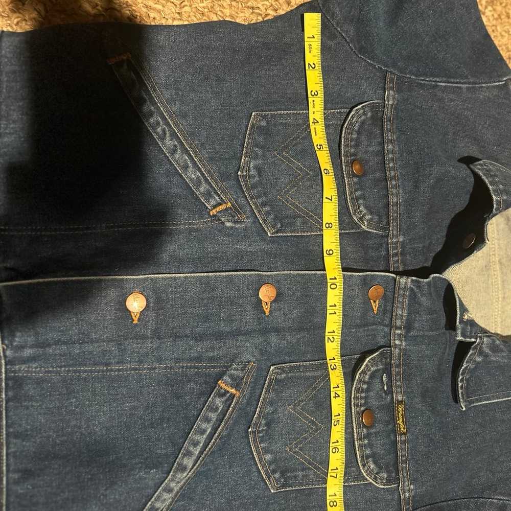 vintage wrangler jean Jacket No Fault Denim Flowe… - image 11