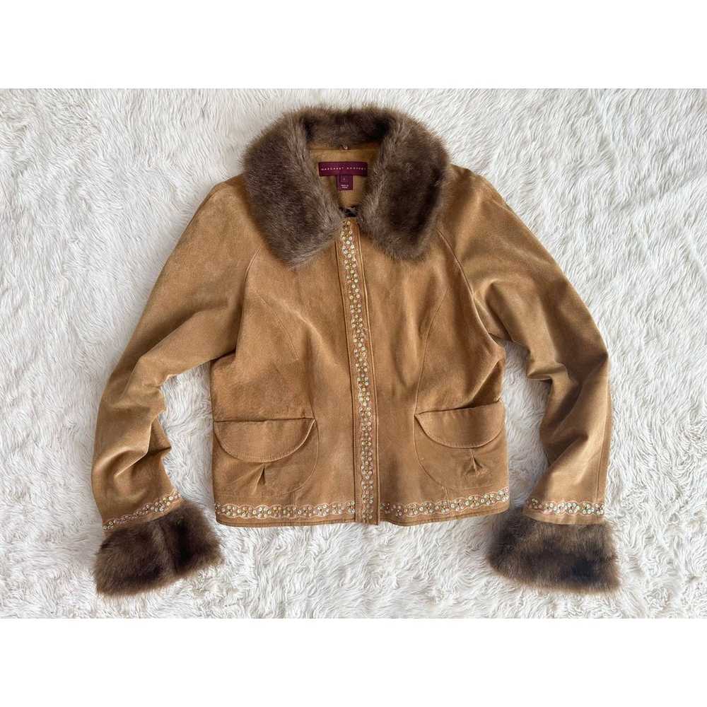 Y2K Penny Lane Leather Jacket with Faux Fur size … - image 1