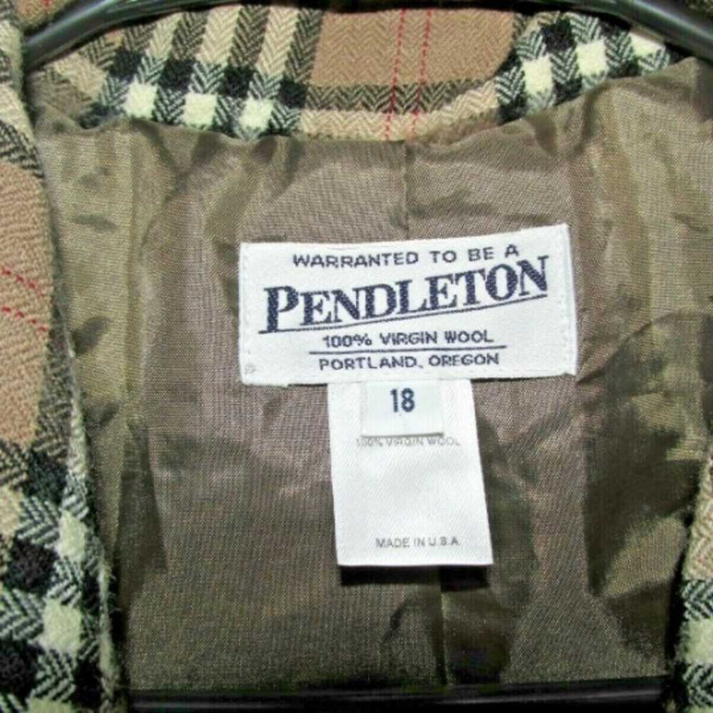Pendleton Check Virgin Wool Coat sz 18 - image 3