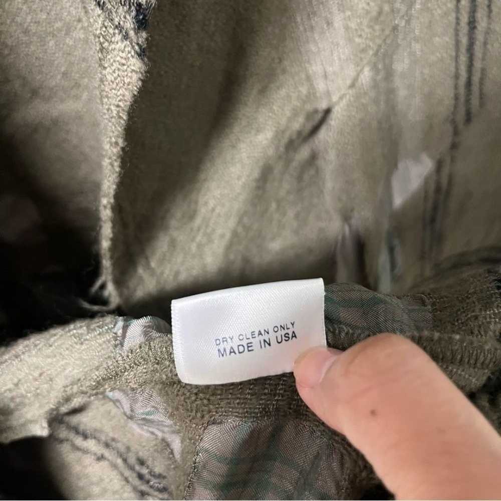 Babette Wool Patchwork Plaid Longline Jacket XL G… - image 6