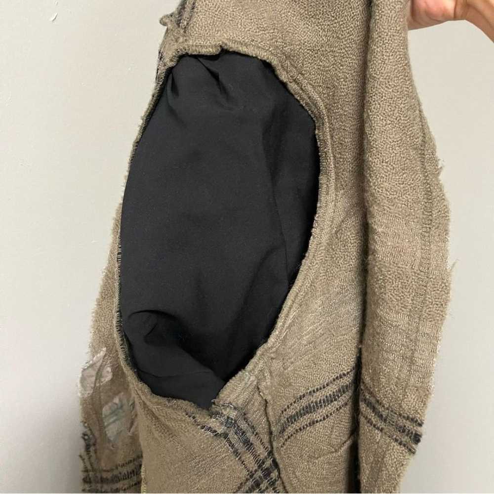 Babette Wool Patchwork Plaid Longline Jacket XL G… - image 7