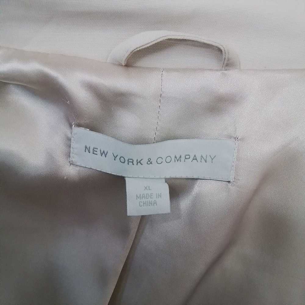 New York & Company Beige Ruffle Notch Collar 4 Bu… - image 11