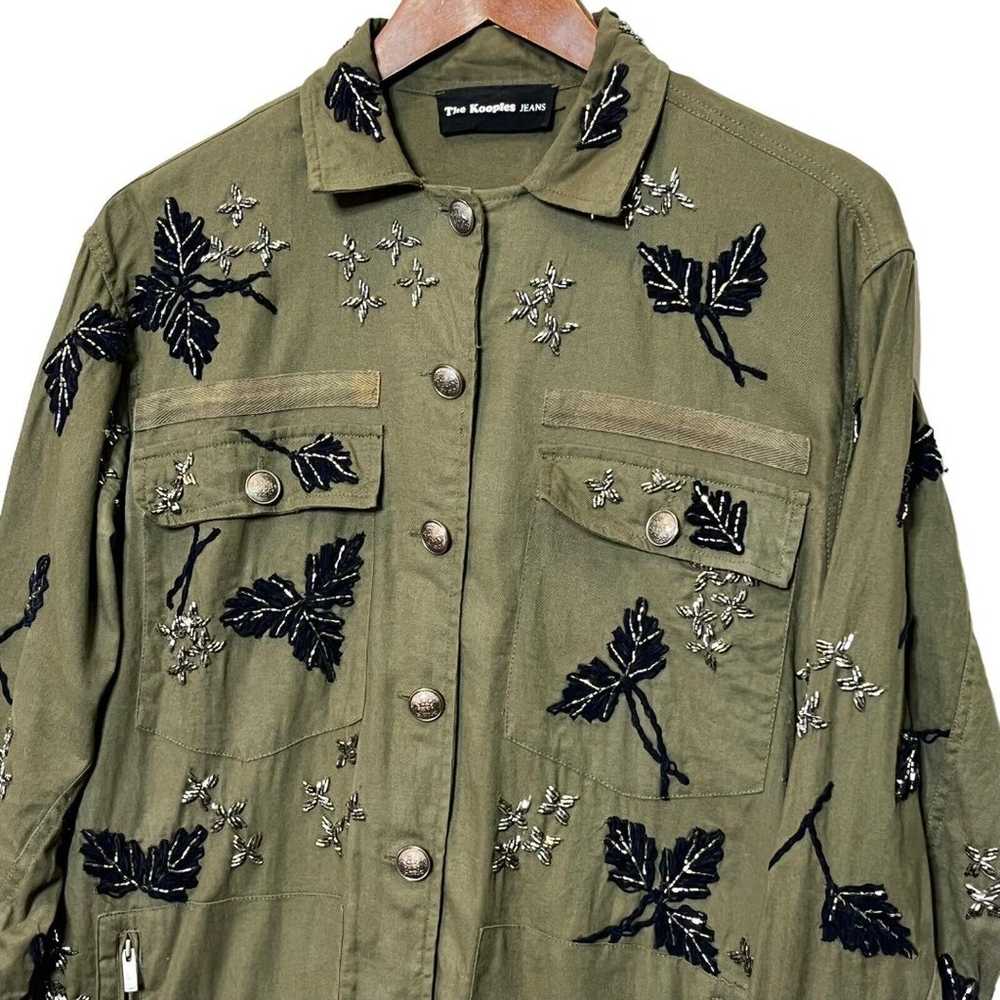 The Kooples Leaf-Embroidered Jacket Women’s Small - image 3