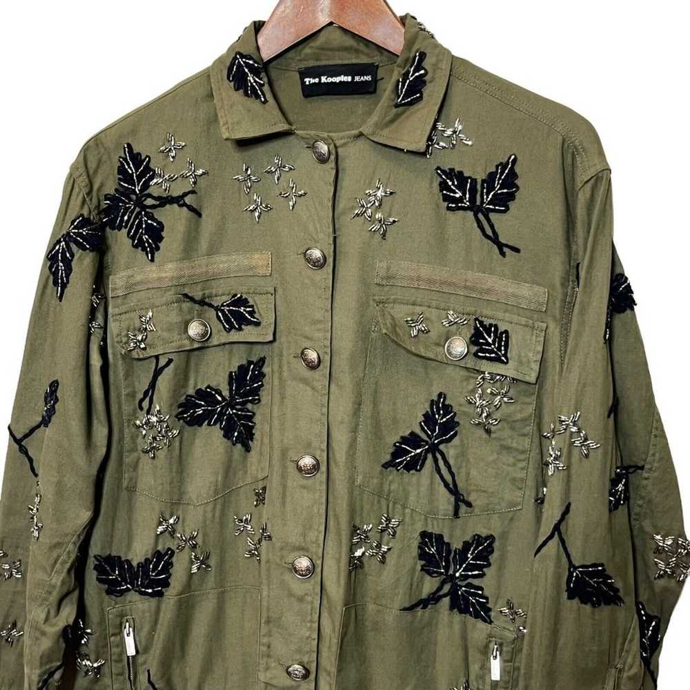 The Kooples Leaf-Embroidered Jacket Women’s Small - image 4